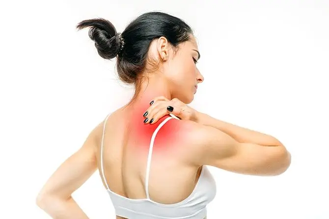 Joint pain woman have problem with neck