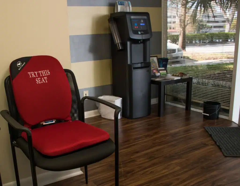 Chiropractic clinic tour showing modern therapy equipment